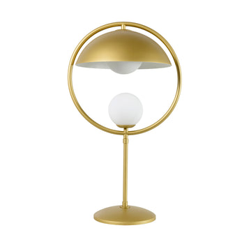 Lampshade TAO shine brushed brass circle and stem + old gold microtexture