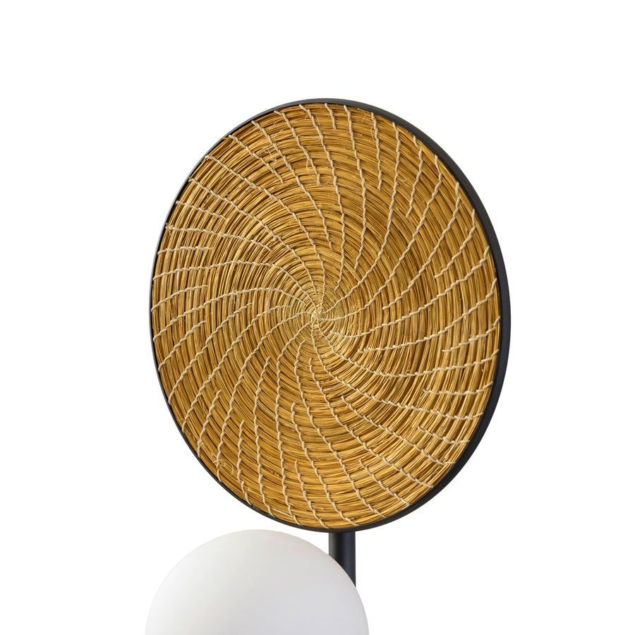 Wall light BRUTA 03 matte brushed globes + golden grass