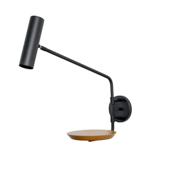 Wall light ELO polished brass + black ebanized wood
