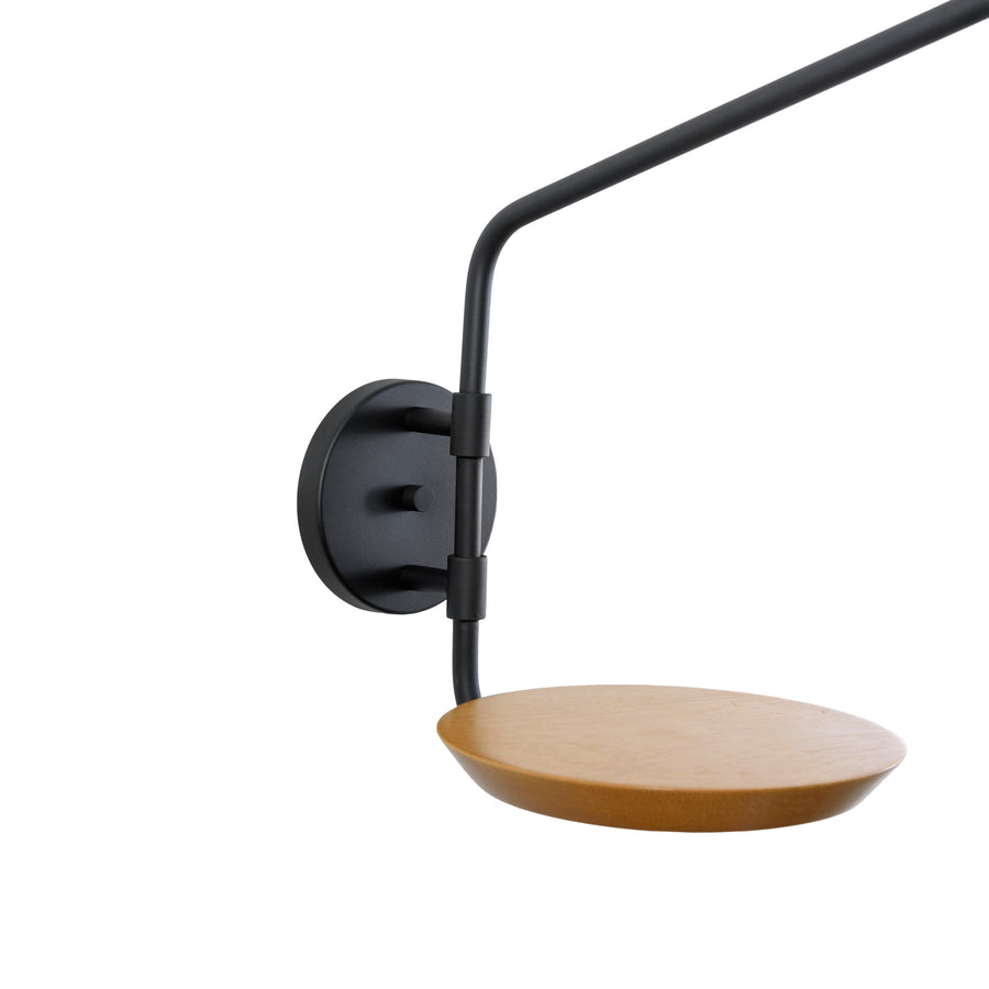 Wall light ELO polished brass + black ebanized wood