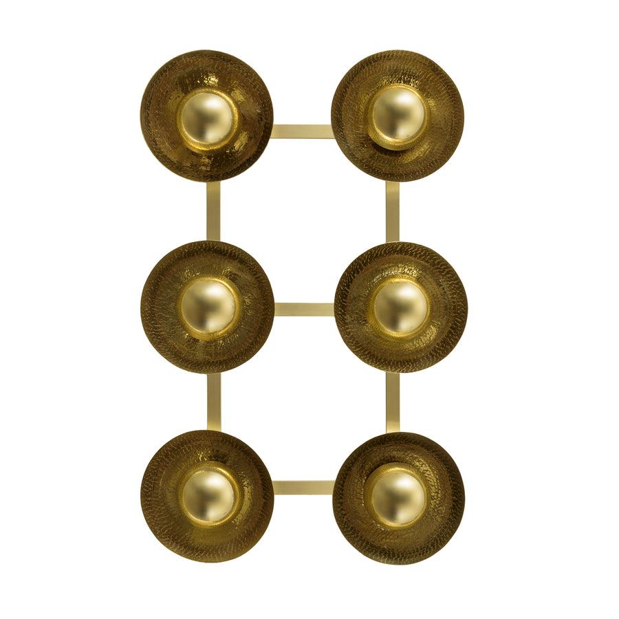 Wall light GIRASSOL 09 natural brushed brass shades + polished brass button