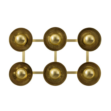 Wall light GIRASSOL 09 natural brushed brass shades + polished brass button
