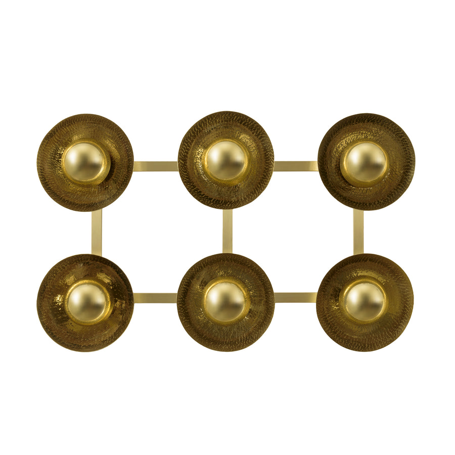 Wall light GIRASSOL 09 natural brushed brass shades + polished brass button