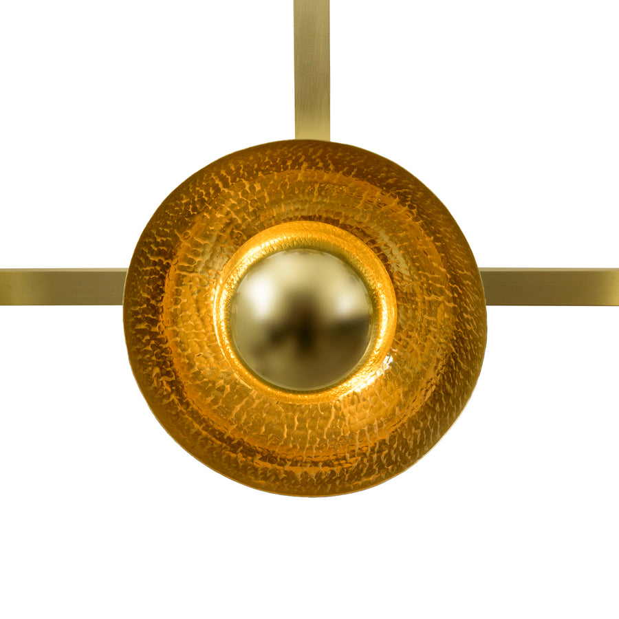 Wall light GIRASSOL 09 natural brushed brass shades + polished brass button