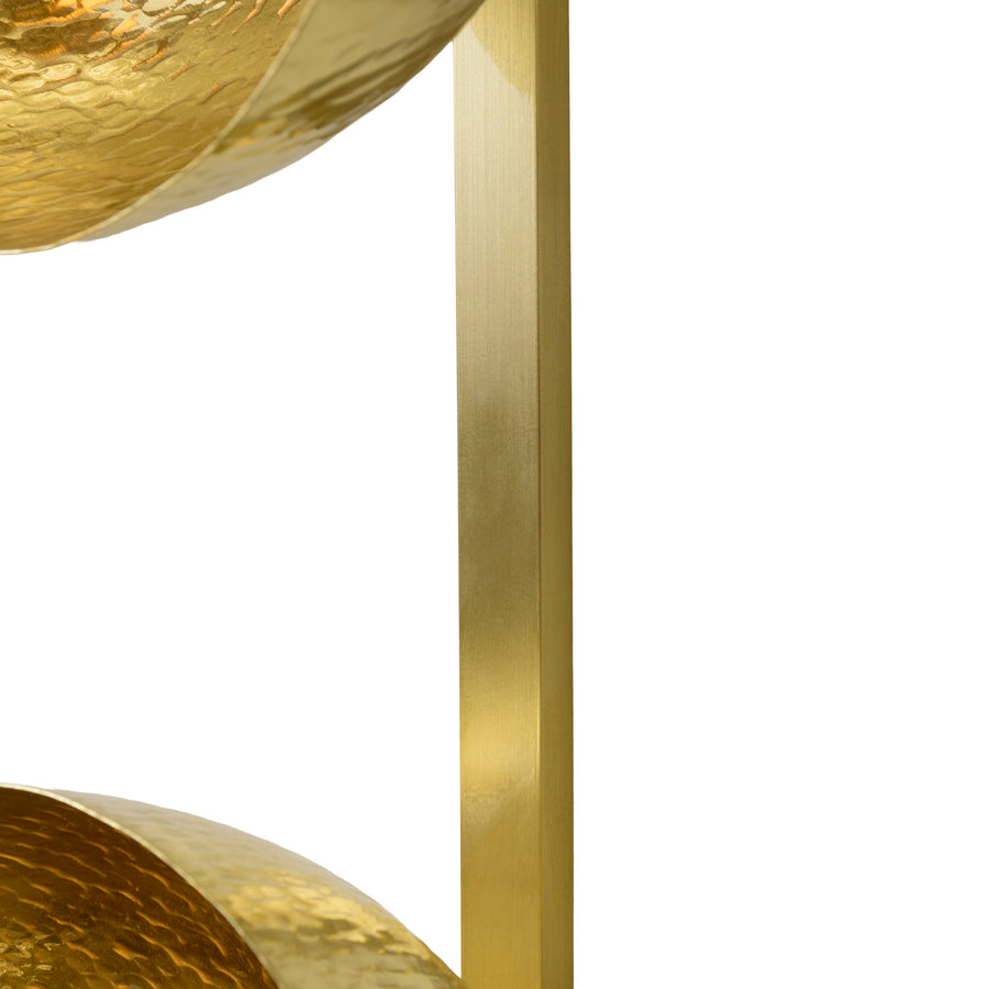 Wall light GIRASSOL 09 natural brushed brass shades + polished brass button