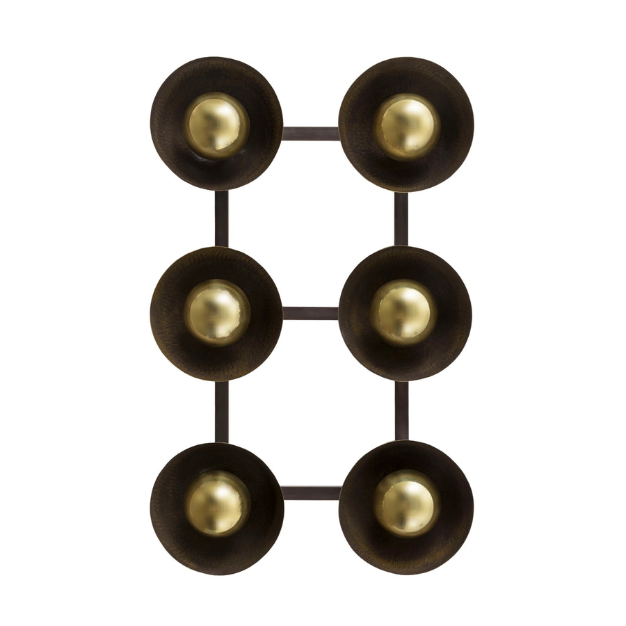 Wall light GIRASSOL 09 natural brushed brass shades + polished brass button