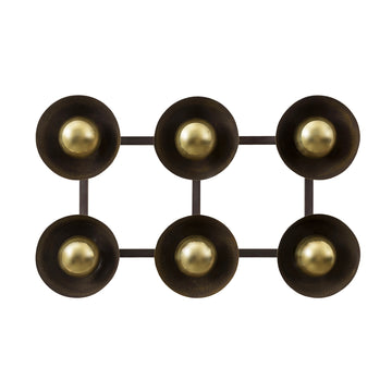 Wall light GIRASSOL 09 natural brushed brass shades + polished brass button