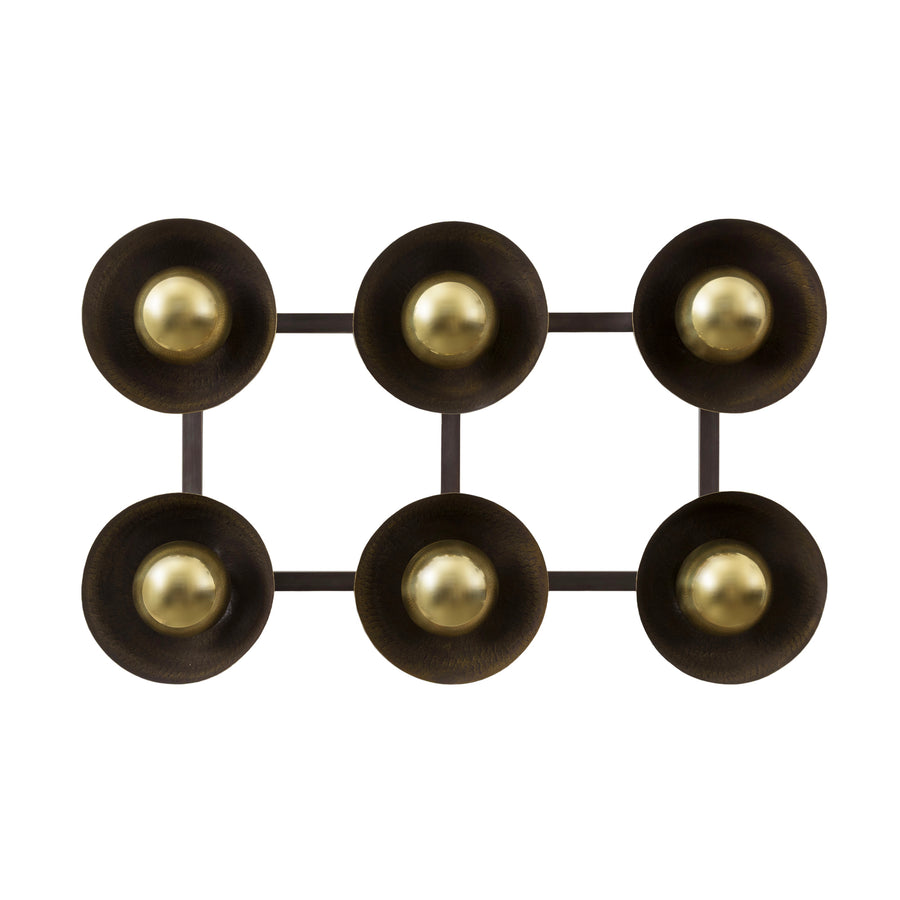 Wall light GIRASSOL 09 natural brushed brass shades + polished brass button
