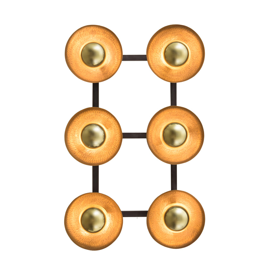 Wall light GIRASSOL 09 natural brushed brass shades + polished brass button