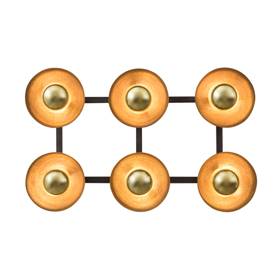 Wall light GIRASSOL 09 natural brushed brass shades + polished brass button