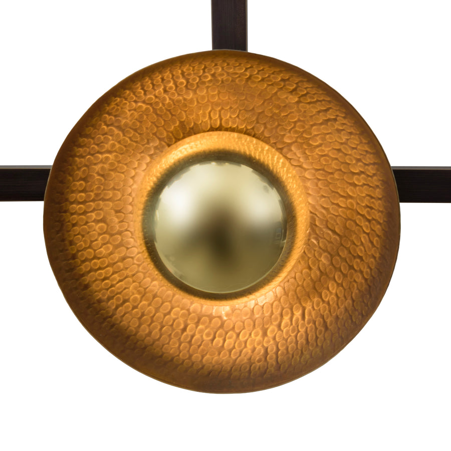Wall light GIRASSOL 09 natural brushed brass shades + polished brass button