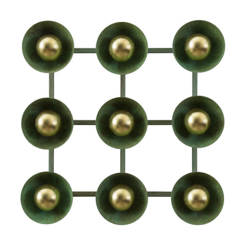 Wall light GIRASSOL 09 natural brushed brass shades + polished brass button