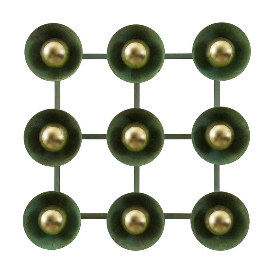 Wall light GIRASSOL 09 natural brushed brass shades + polished brass button