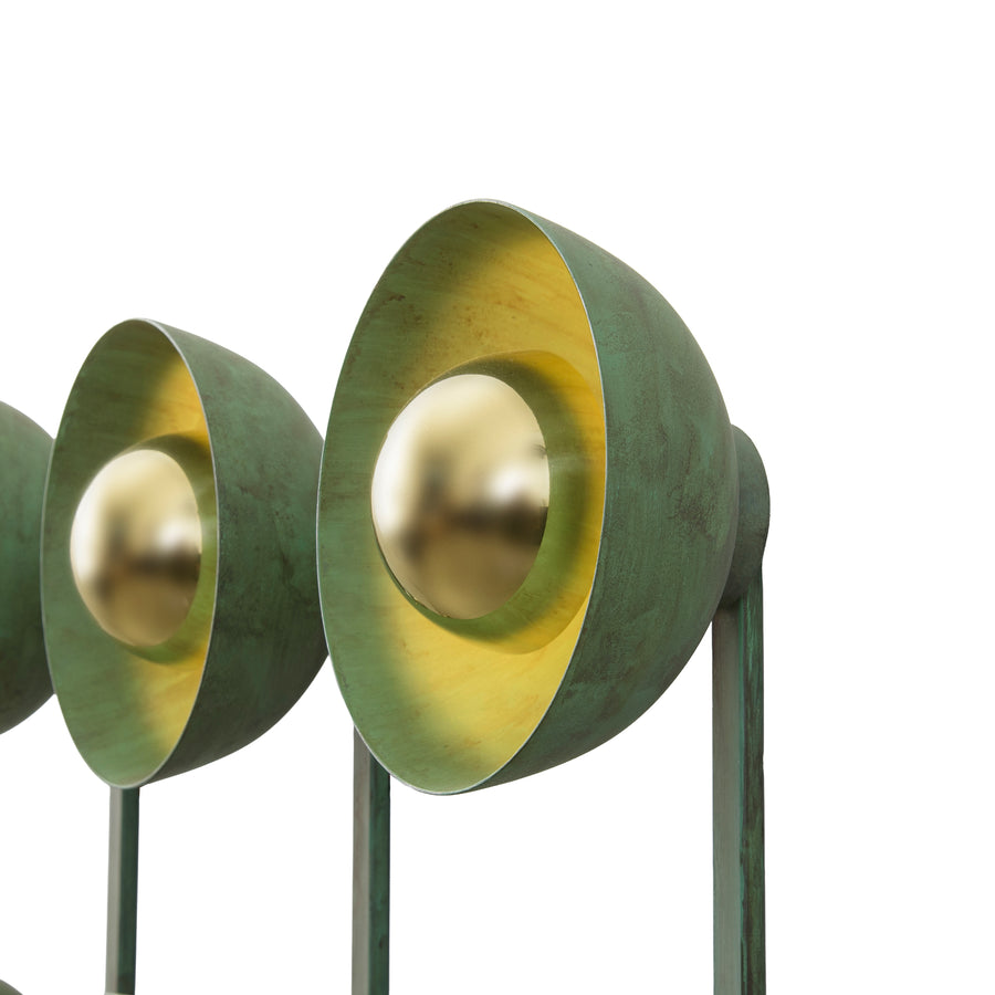 Wall light GIRASSOL 09 natural brushed brass shades + polished brass button