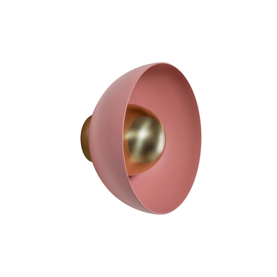 Arandela GIRASSOL solo microtextura rosa queimado + botão latão fosco