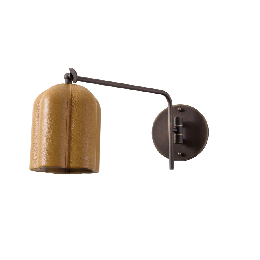 Pendant CARAÍVA double natural woven straw basket and polished brass finish