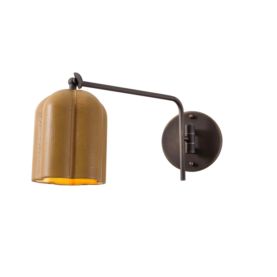 Pendant CARAÍVA double natural woven straw basket and polished brass finish