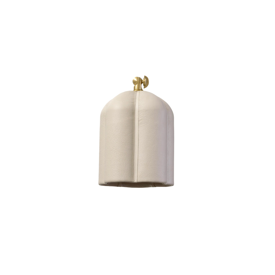 Pendant CARAÍVA double natural woven straw basket and polished brass finish