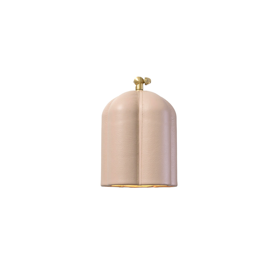 Pendant CARAÍVA double natural woven straw basket and polished brass finish