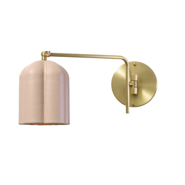 Pendant CARAÍVA double natural woven straw basket and polished brass finish