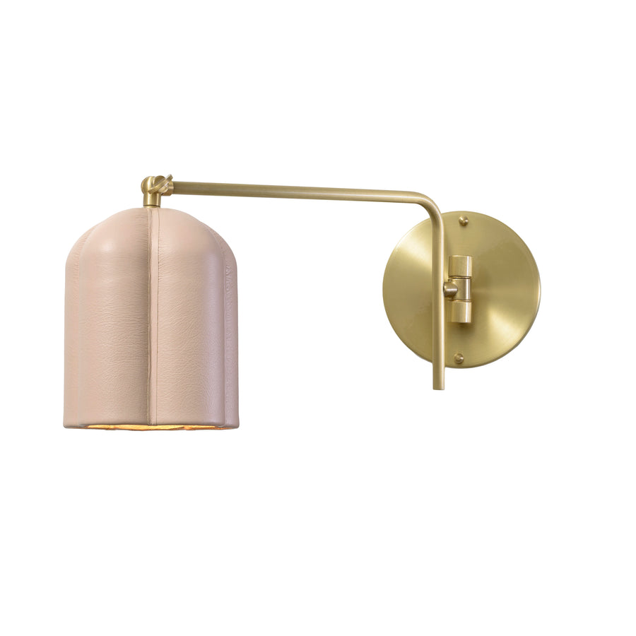 Pendant CARAÍVA double natural woven straw basket and polished brass finish