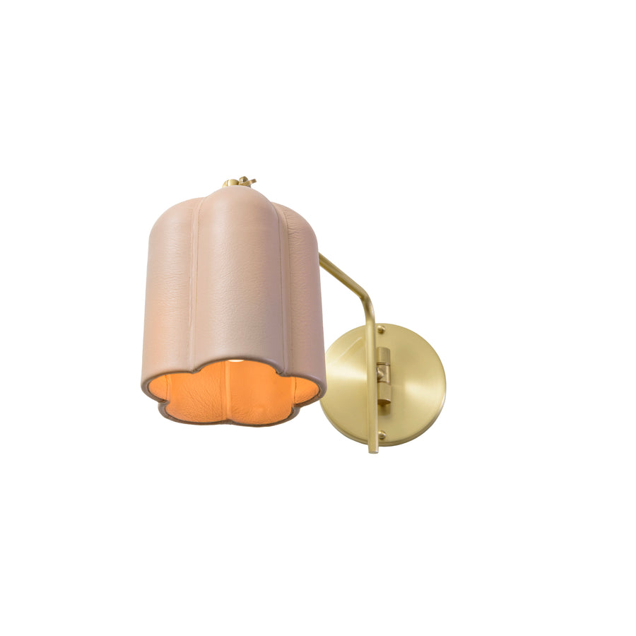 Pendant CARAÍVA double natural woven straw basket and polished brass finish