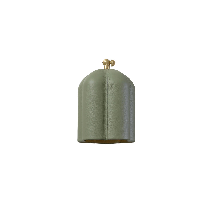 Pendant CARAÍVA double natural woven straw basket and polished brass finish