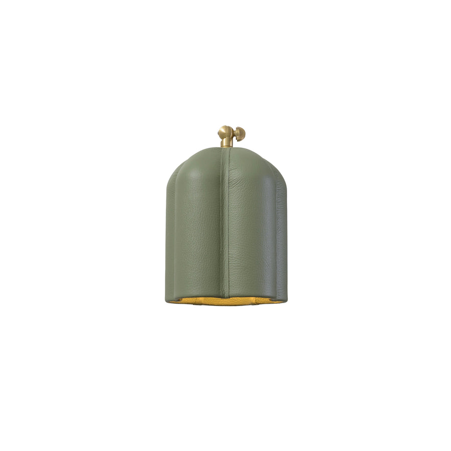 Pendant CARAÍVA double natural woven straw basket and polished brass finish