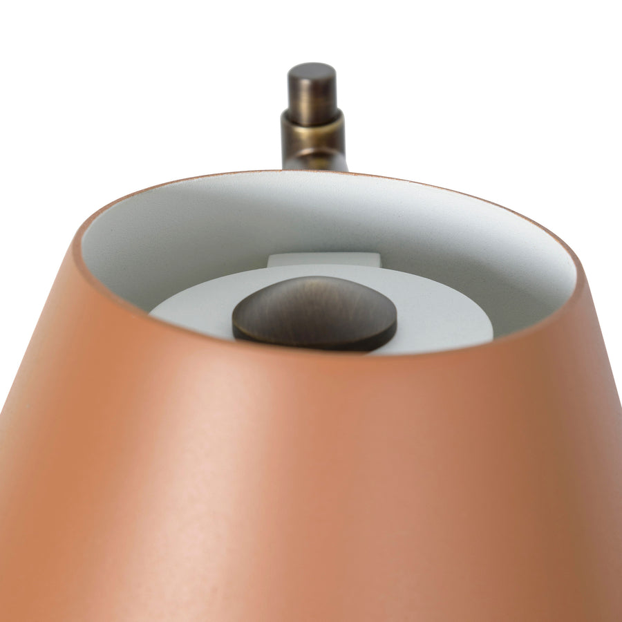 Wall light LEME black microtexture shade + matte brushed brass base and stem