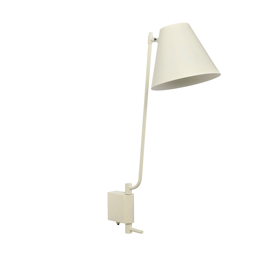 Wall light LEME black microtexture shade + matte brushed brass base and stem