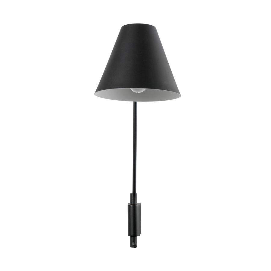 Wall light LEME black microtexture shade + matte brushed brass base and stem