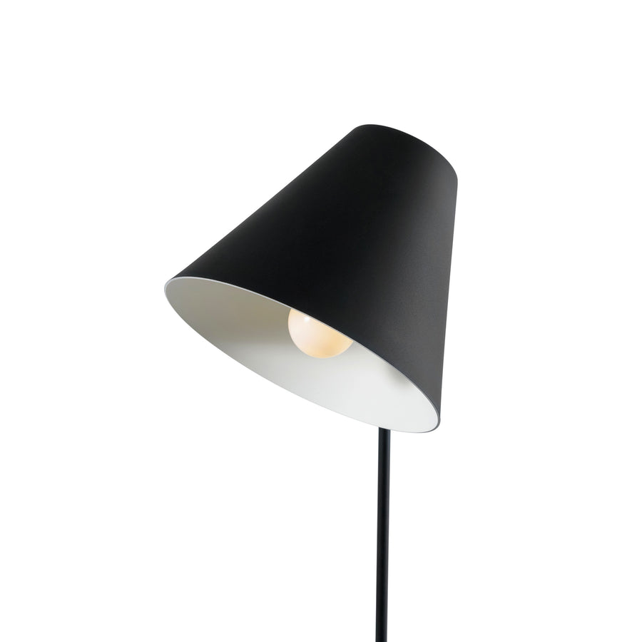 Wall light LEME black microtexture shade + matte brushed brass base and stem