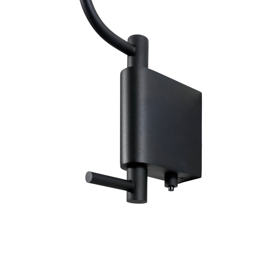 Wall light LEME black microtexture shade + matte brushed brass base and stem