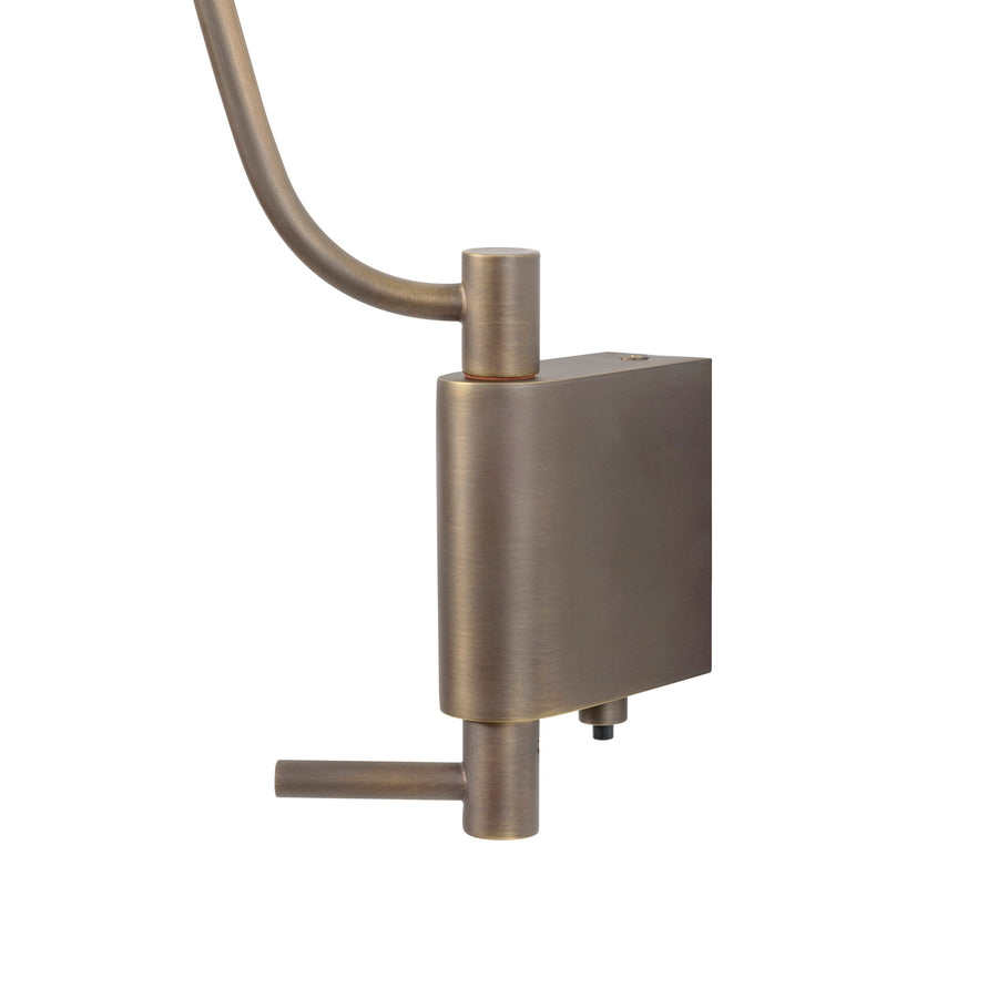 Wall light LEME black microtexture shade + matte brushed brass base and stem