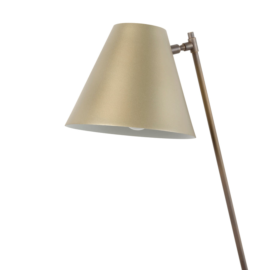 Wall light LEME black microtexture shade + matte brushed brass base and stem
