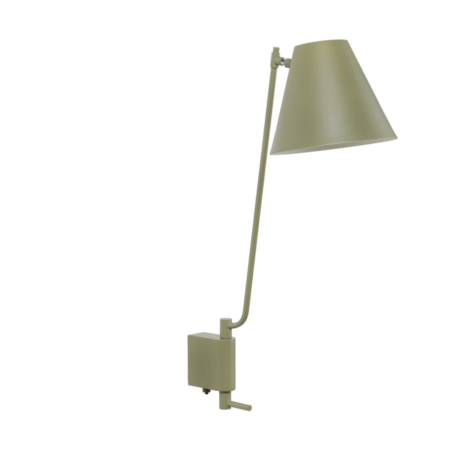 Wall light LEME black microtexture shade + matte brushed brass base and stem