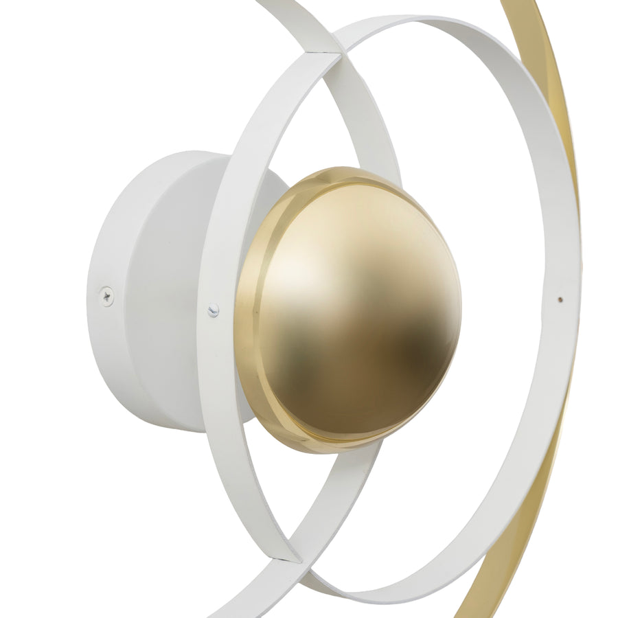 Arandela OLHAR latão polido + microtextura branca