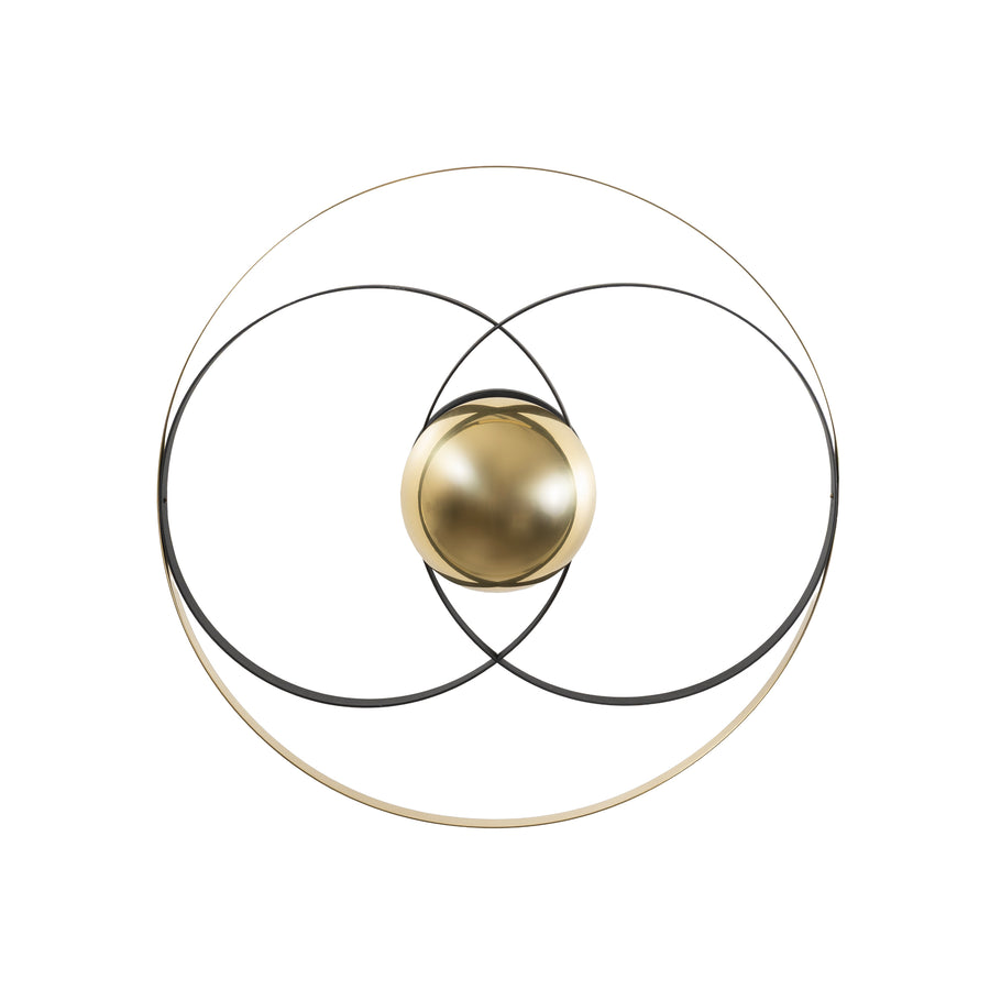 Arandela OLHAR latão polido + microtextura preta