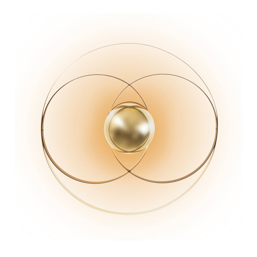 Arandela OLHAR latão polido + microtextura preta