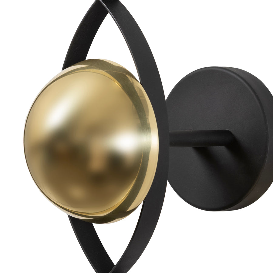 Arandela OLHAR latão polido + microtextura preta