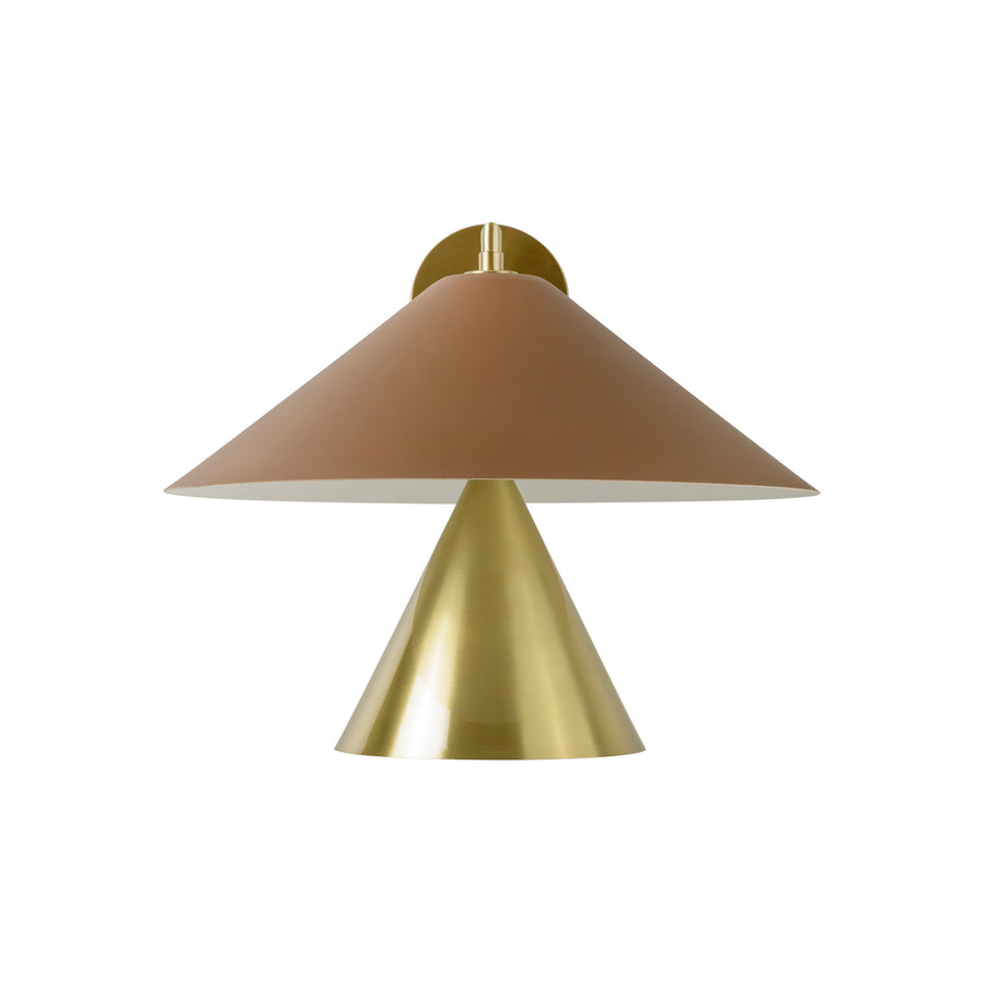 Wall light SHANGHAI bigger black microtexture shade + smaller polished brass and stem