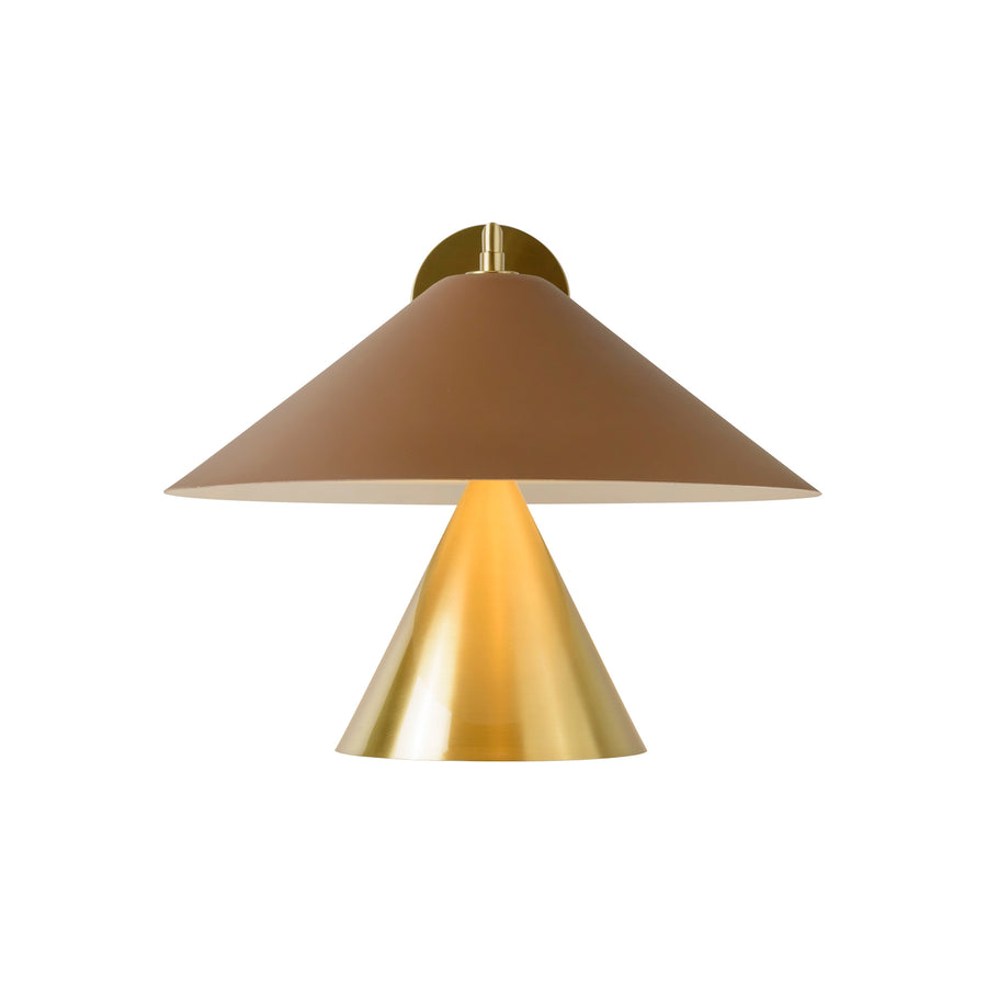 Wall light SHANGHAI bigger black microtexture shade + smaller polished brass and stem