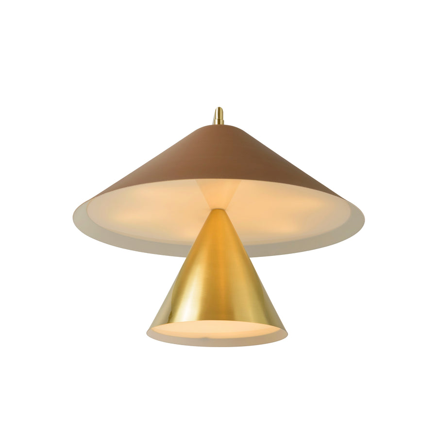 Wall light SHANGHAI bigger black microtexture shade + smaller polished brass and stem