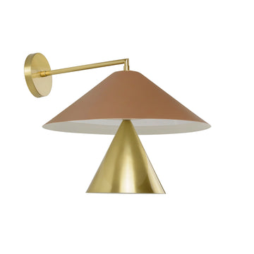 Wall light SHANGHAI bigger black microtexture shade + smaller polished brass and stem