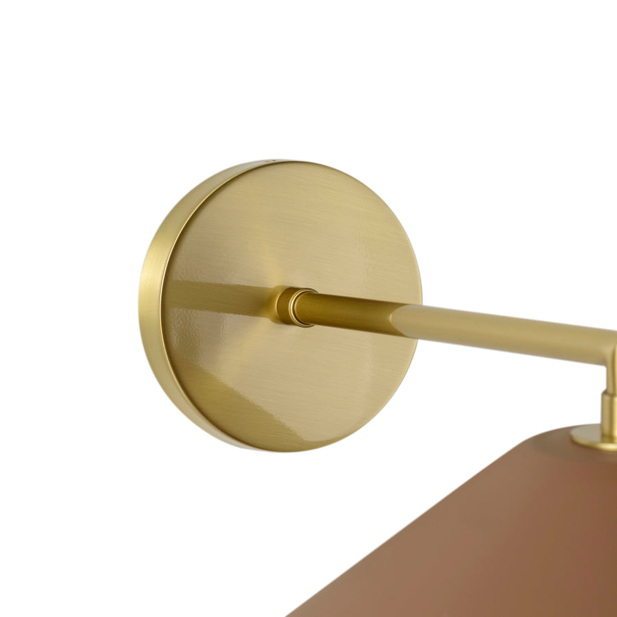 Wall light SHANGHAI bigger black microtexture shade + smaller polished brass and stem