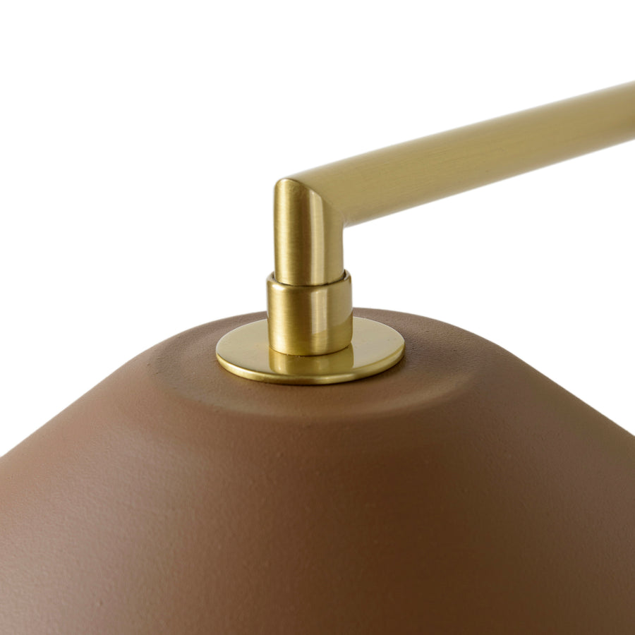 Wall light SHANGHAI bigger black microtexture shade + smaller polished brass and stem