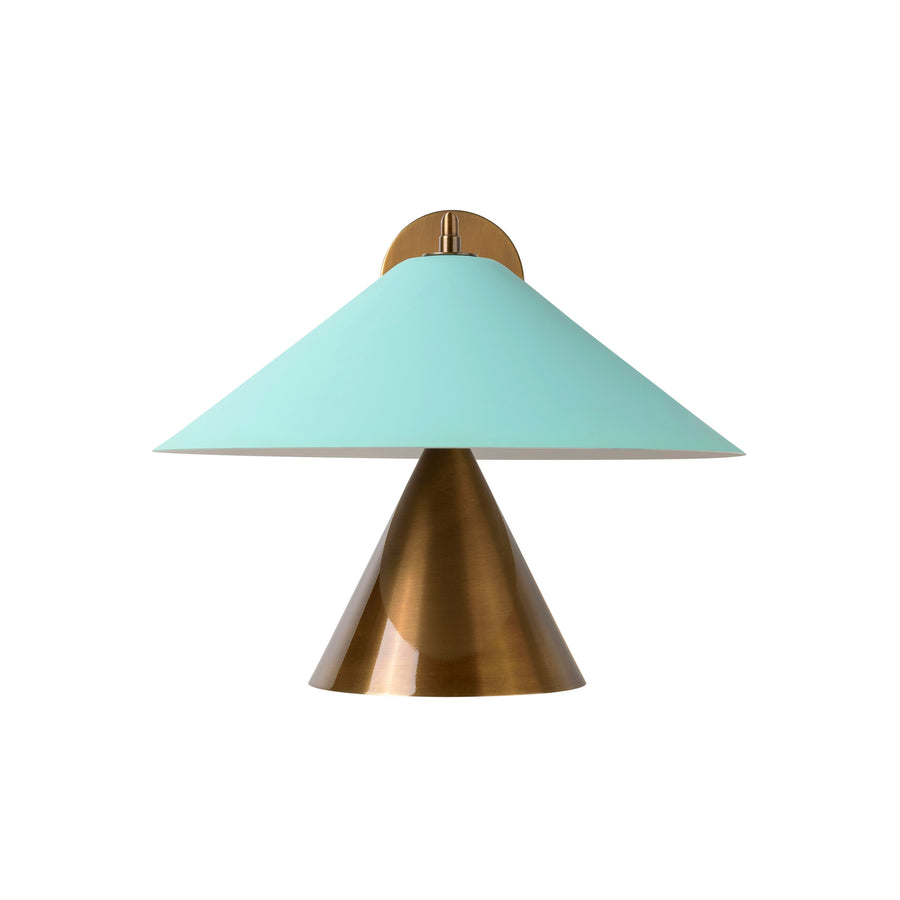 Wall light SHANGHAI bigger black microtexture shade + smaller polished brass and stem