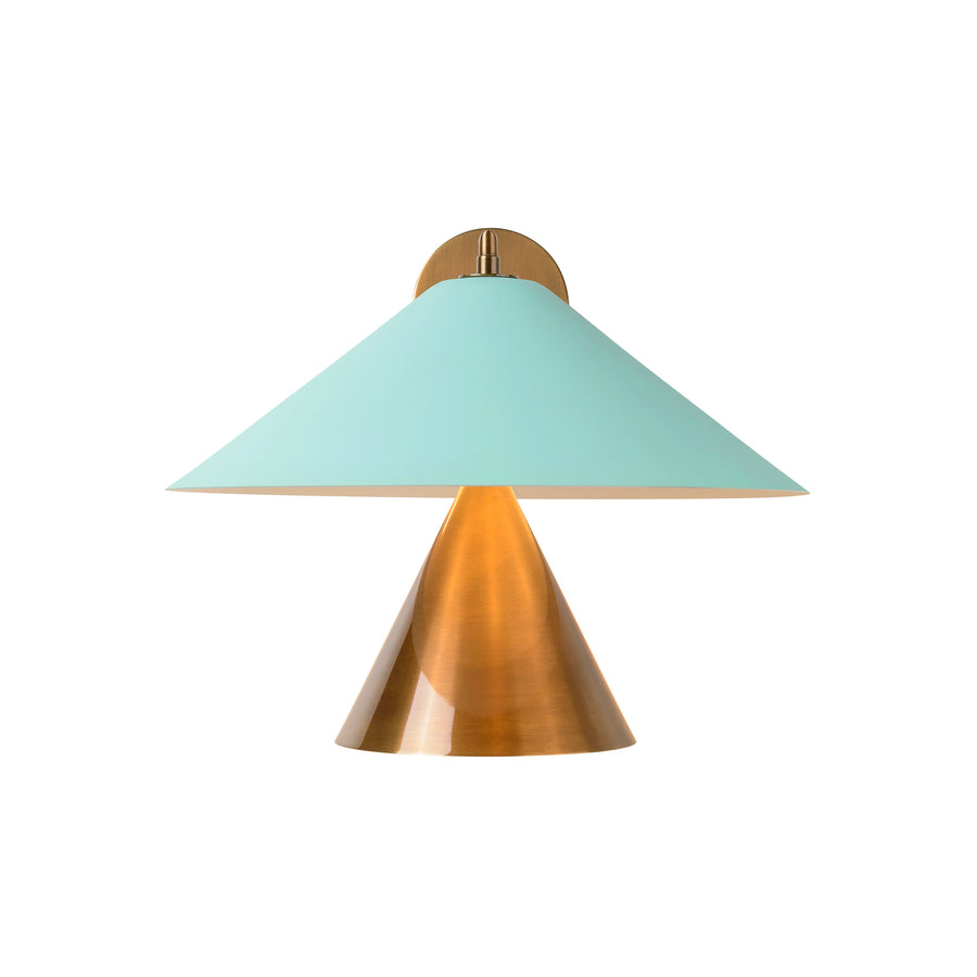 Wall light SHANGHAI bigger black microtexture shade + smaller polished brass and stem