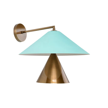 Wall light SHANGHAI bigger black microtexture shade + smaller polished brass and stem