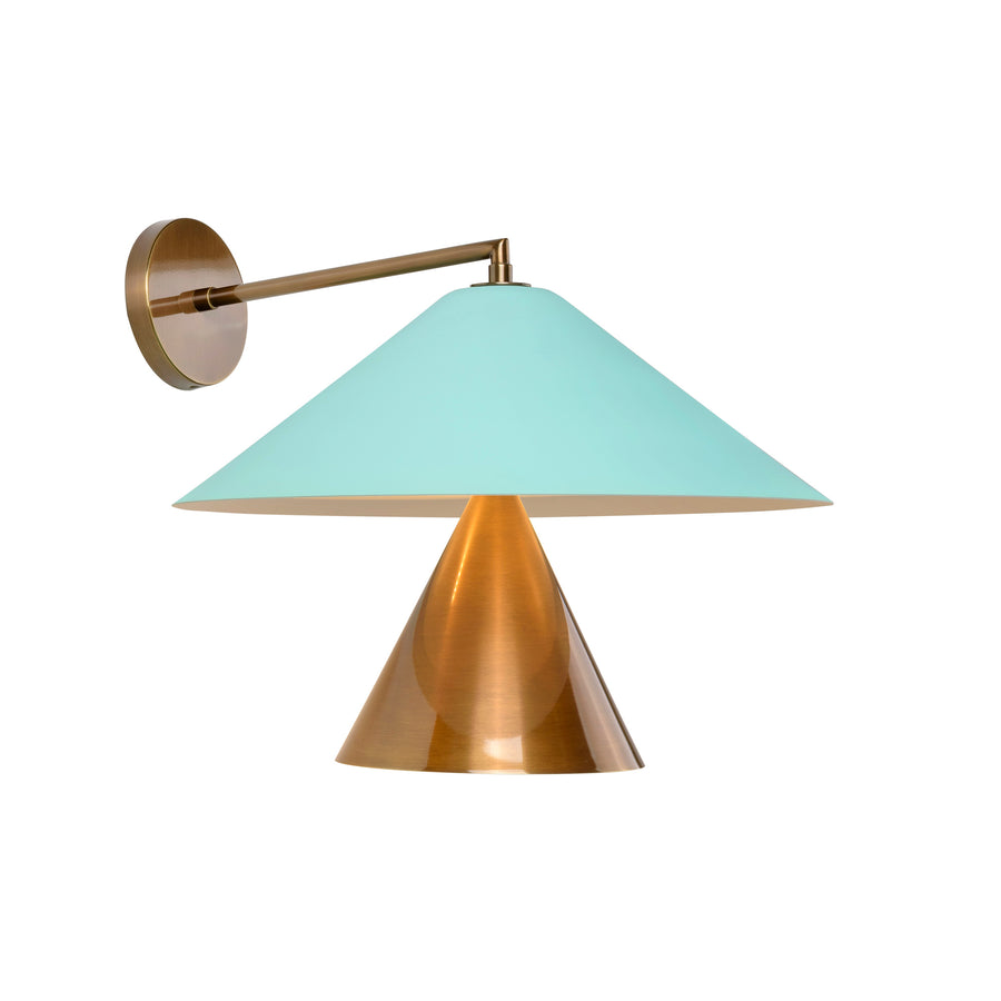 Wall light SHANGHAI bigger black microtexture shade + smaller polished brass and stem